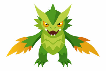 a angry leaf digimon full body image white backg
