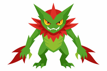 Fototapeta premium a angry leaf digimon full body image white backg
