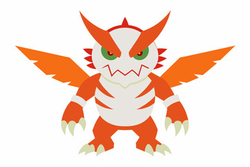 a angry leaf digimon full body image white backg