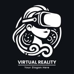 Woman with detailed VR headset, combining traditional and futuristic elements