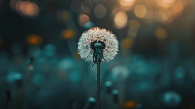 Dandelion Flower with a Single Stem