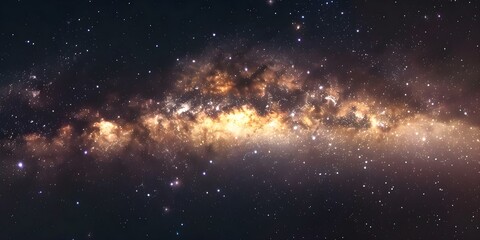 Obraz premium Glimmering stardust and Milky Way galaxy against a starry cosmic backdrop. Concept Stardust Photography, Milky Way Imagery, Cosmic Backdrop Scenes