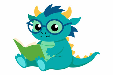 adorable cubby dairy chinese loong with glasses