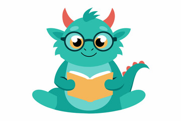 adorable cubby dairy chinese loong with glasses