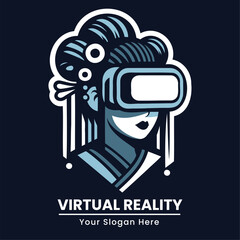 Woman with traditional hairstyle and VR headset, blending modern tech with culture