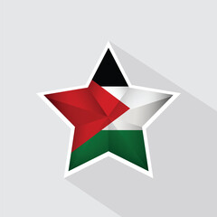 Palestine Flag Star Shape Icon