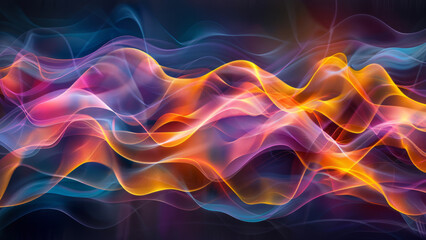 Obraz premium Vibrant abstract waves of colorful light flowing seamlessly, creating a dynamic and energetic visual experience. 