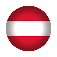 Round Austrian flag icon, vector illustration. Austrian flag button isolated on a transparent or white background.