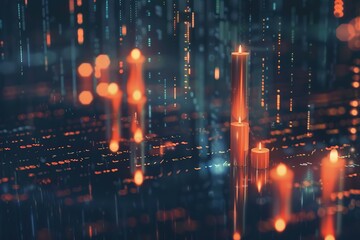 Stock in Candlestick Chart, business diagram animation