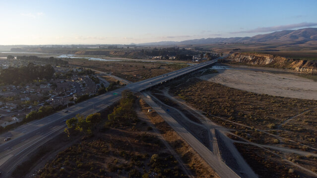 Highway 101 and Santa Maria River, Santa Barbara County, California 