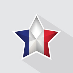 France Flag Star Shape Icon