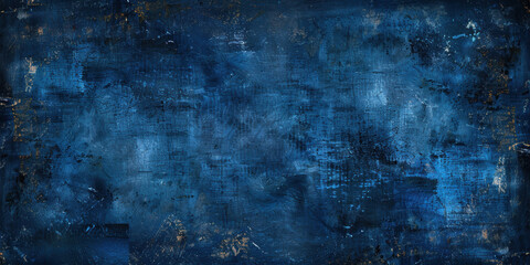 Obraz premium Dark blue background texture with black vignette in old vintage