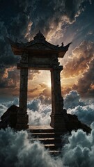 Naklejka premium Gates of Heaven: Finding Divine Peace
