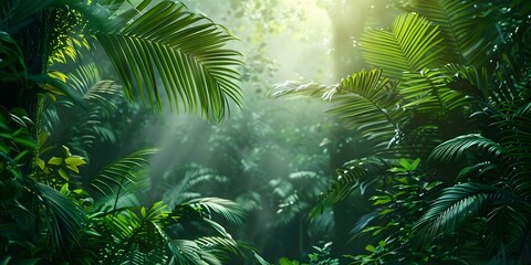 Amazon Rainforest Home to Rare Wildlife and Lush Greenery. Concept Amazon Rainforest, Rare Wildlife, Lush Greenery, Biodiversity, Conservation