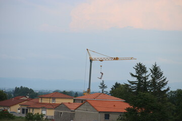 construction site with crane