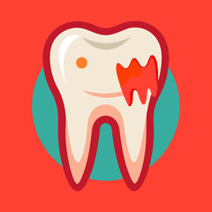 Explore the structure and shape of a human tooth with this vector illustration.