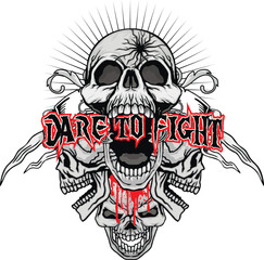 Gothic sign with skull, grunge vintage design t shirts
