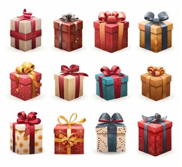 Gift box icon, giftbox, congratulation present with bow, shopping symbol, parcel sign, surprise box