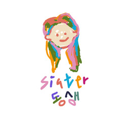 동생 크레파스 일러스트