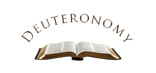 Book of Deuteronomyh. Open bible with the name of the book of the bible above it. Perfect for any religious project. Transparent background PNG. Christian bible study unique concept.