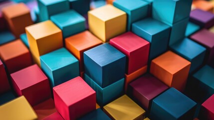 Obraz premium Cubes with KPI Keywords Key Performance Indicator