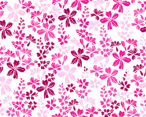 Tiny field forget-me-not flowers endless pattern vector design. Millefleurs