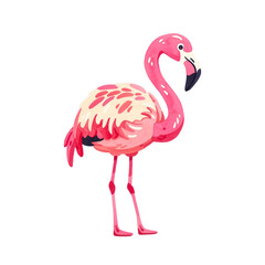 Cute Watercolor  pink flamingo transparent PNG.