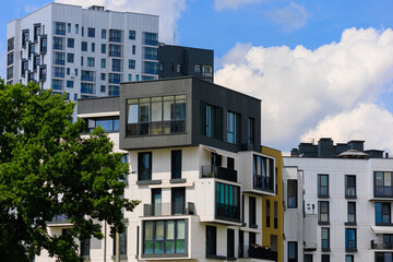 Cityscape, modern buildings on a summer day
