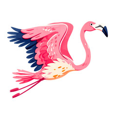 Cute Watercolor  pink flamingo transparent PNG.