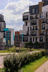 Cityscape, modern buildings on a summer day