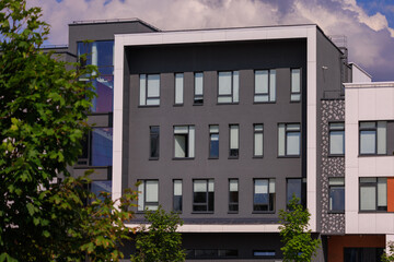 Cityscape, modern buildings on a summer day