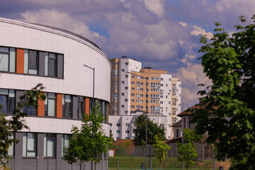 Cityscape, modern buildings on a summer day