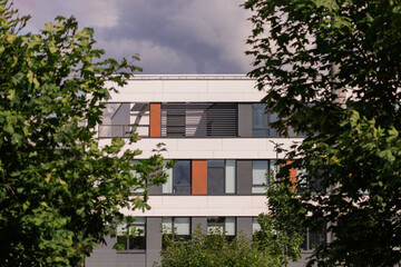 Cityscape, modern buildings on a summer day