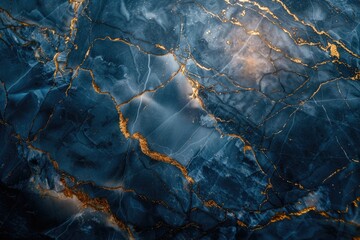 Fototapeta premium A detailed view of a blue marble's smooth surface