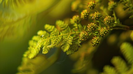 Macro shot of tree fern foliage