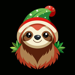 a-vector-art-graphic-of-a-christmas-themed-sloth-i