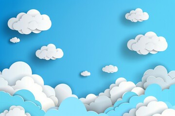 A paper cut of clouds in the sky