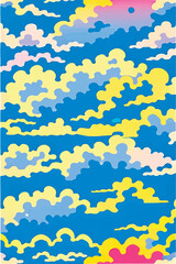 A collection of backgrounds with cloud patterns in a modern style. These vibrant and richly colored designs create unique and eye-catching compositions. Perfect for adding text and creating stylish vi