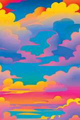 A collection of backgrounds with cloud patterns in a modern style. These vibrant and richly colored designs create unique and eye-catching compositions. Perfect for adding text and creating stylish vi
