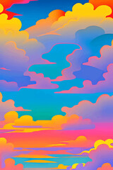 A collection of backgrounds with cloud patterns in a modern style. These vibrant and richly colored designs create unique and eye-catching compositions. Perfect for adding text and creating stylish vi