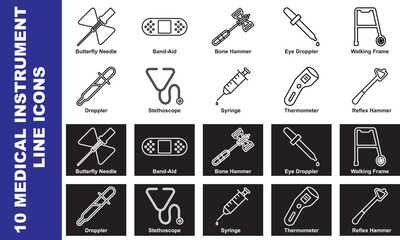 Medical Instrument Ten Icons.eps