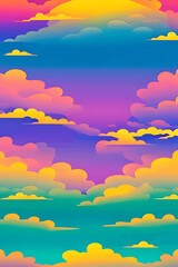 A collection of backgrounds with cloud patterns in a modern style. These vibrant and richly colored designs create unique and eye-catching compositions. Perfect for adding text and creating stylish vi