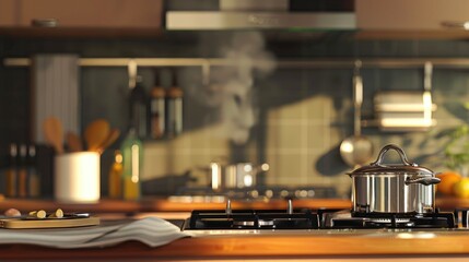 A stove with a pot placed on top, commonly used for cooking