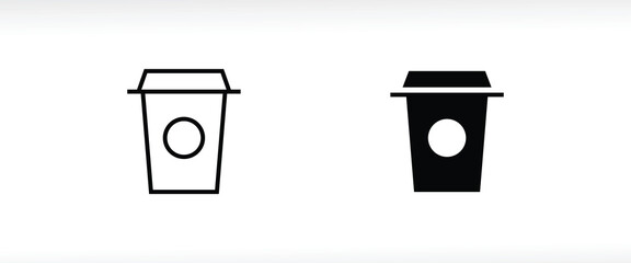 Hot Disposable paper coffee cup icon set coffee drinks line and flat icons set, editable stroke isolated on white, linear vector outline illustration, symbol logo design style