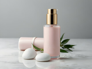 bottle of perfume with flower