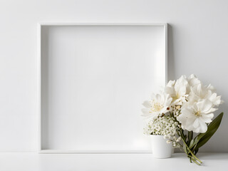 white flowers in a white vase