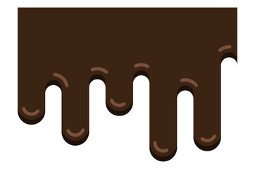 Chocolate drops border cartoon. Vector illustration.