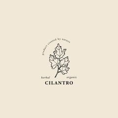 Line art cilantro branch logo