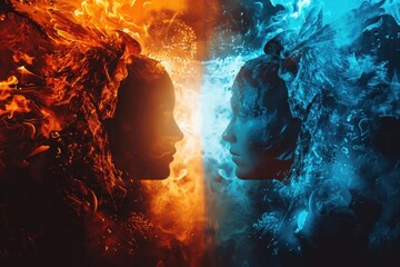 Fire and ice profile blending with blank space