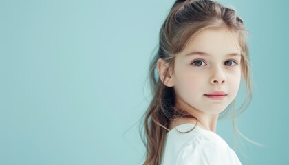 Fototapeta premium Beauty Professional Portrait Against Pastel Background Generative AI